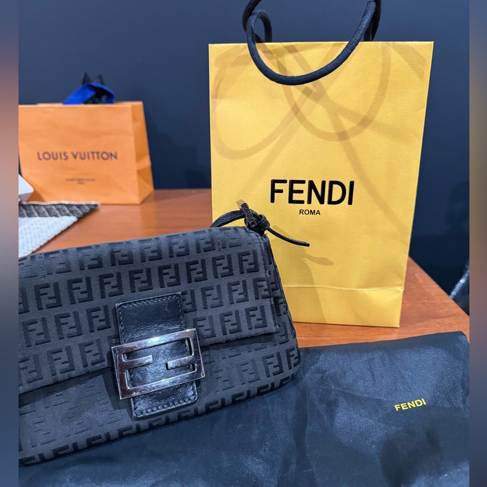 SOLD!!! Fendi MINI MAMA BAGUETTE w dust bag and fendi shopping bag